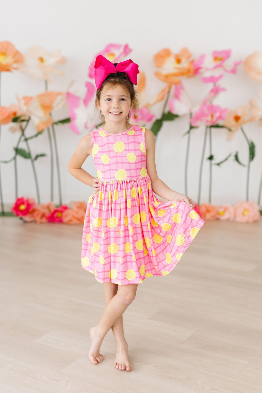 Mila & Rose ® Pink Lemonade Tank Twirl Dress — back view