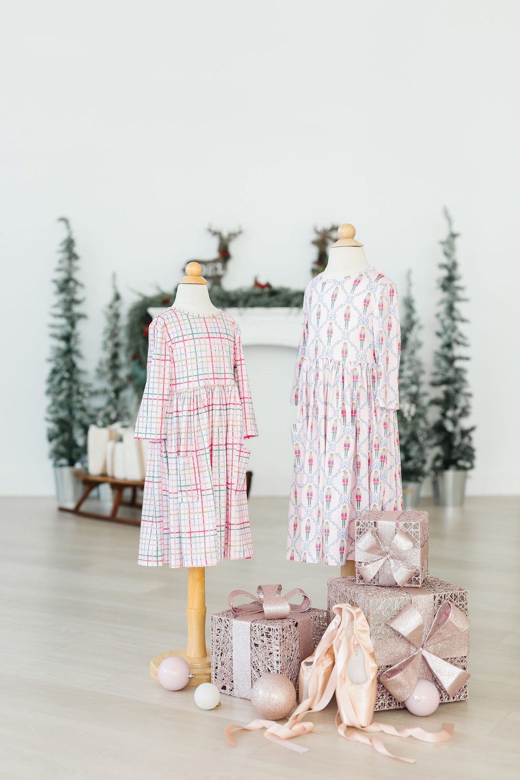 Mila & Rose ® Pink Nutcracker 3/4 Sleeve Pocket Twirl Dress — comparison shot
