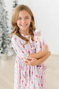 Mila & Rose ® Pink Nutcracker 3/4 Sleeve Pocket Twirl Dress — main product shot