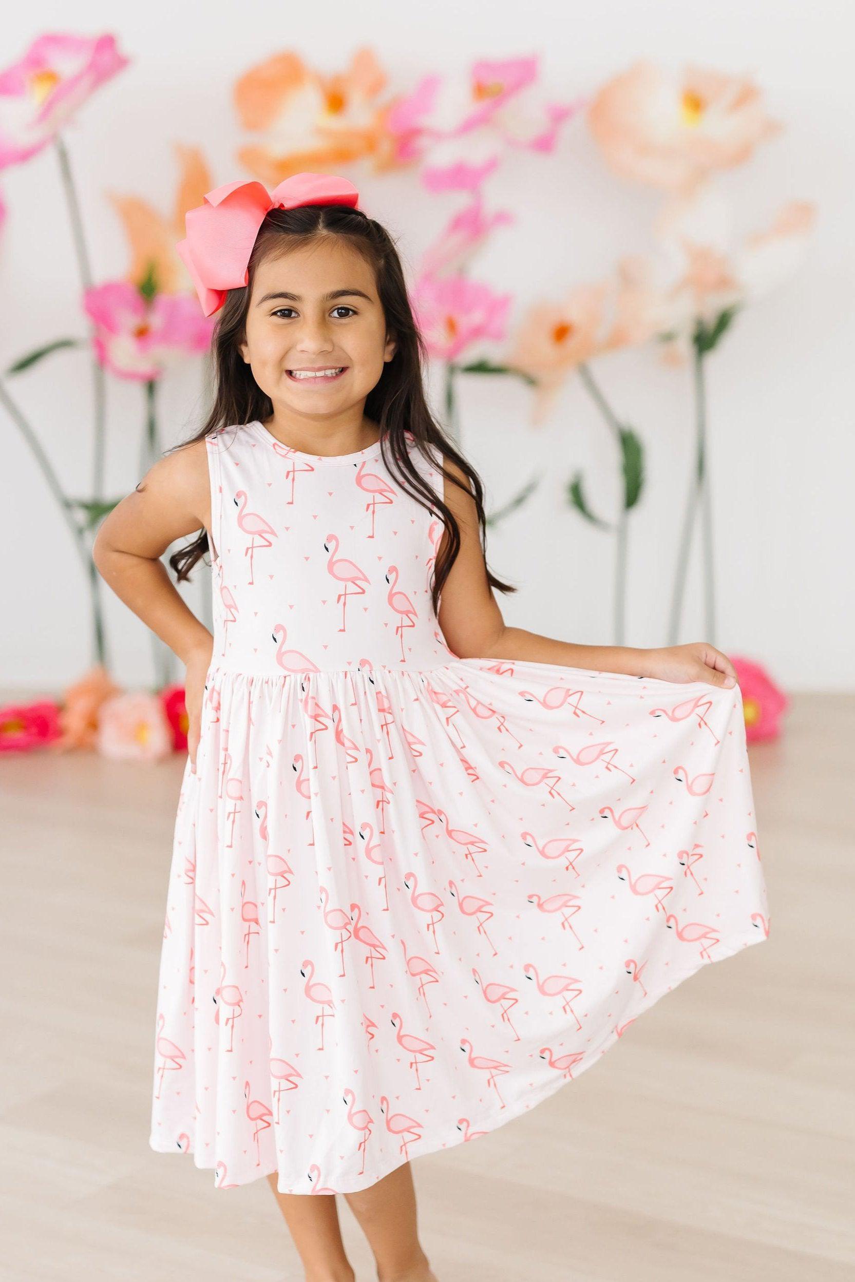 Mila & Rose ® Pink Paradise Tank Twirl Dress — side view