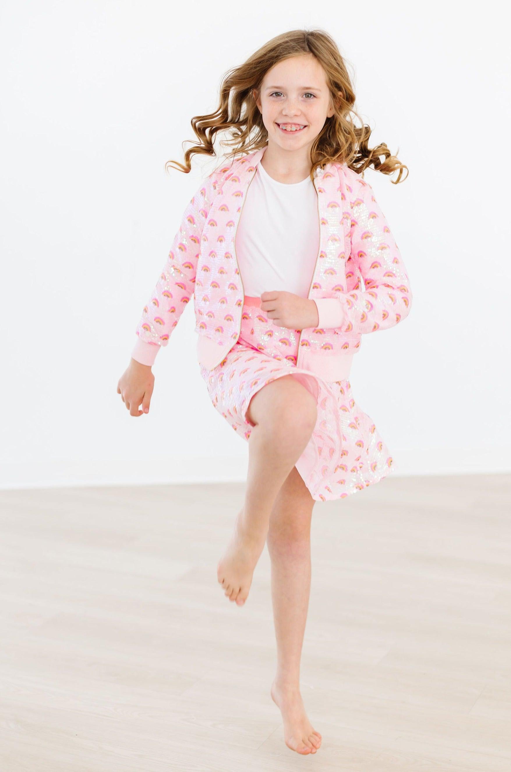 Mila & Rose ® Pink Rainbow Sequin Jacket — alternative angle