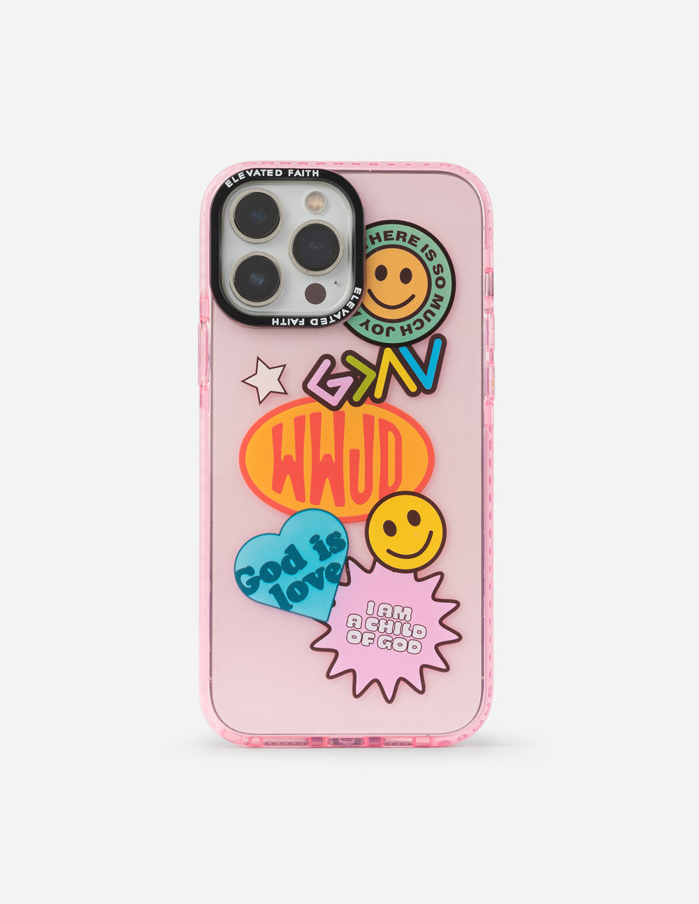 Elevated Faith Pink Sticker Collage Phone Case — main product shot