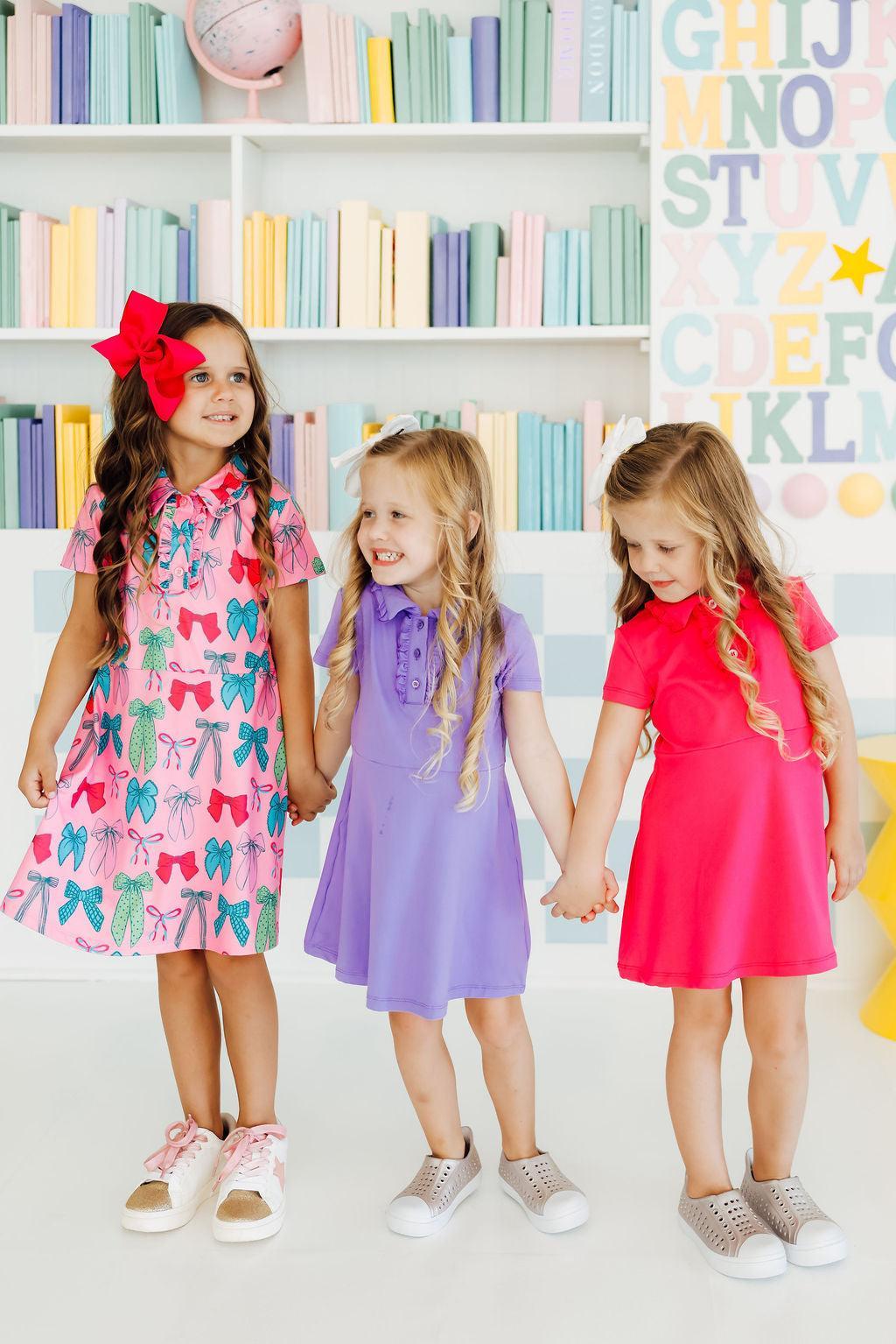 Mila & Rose ® Periwinkle S/S Polo Dress — detail close-up