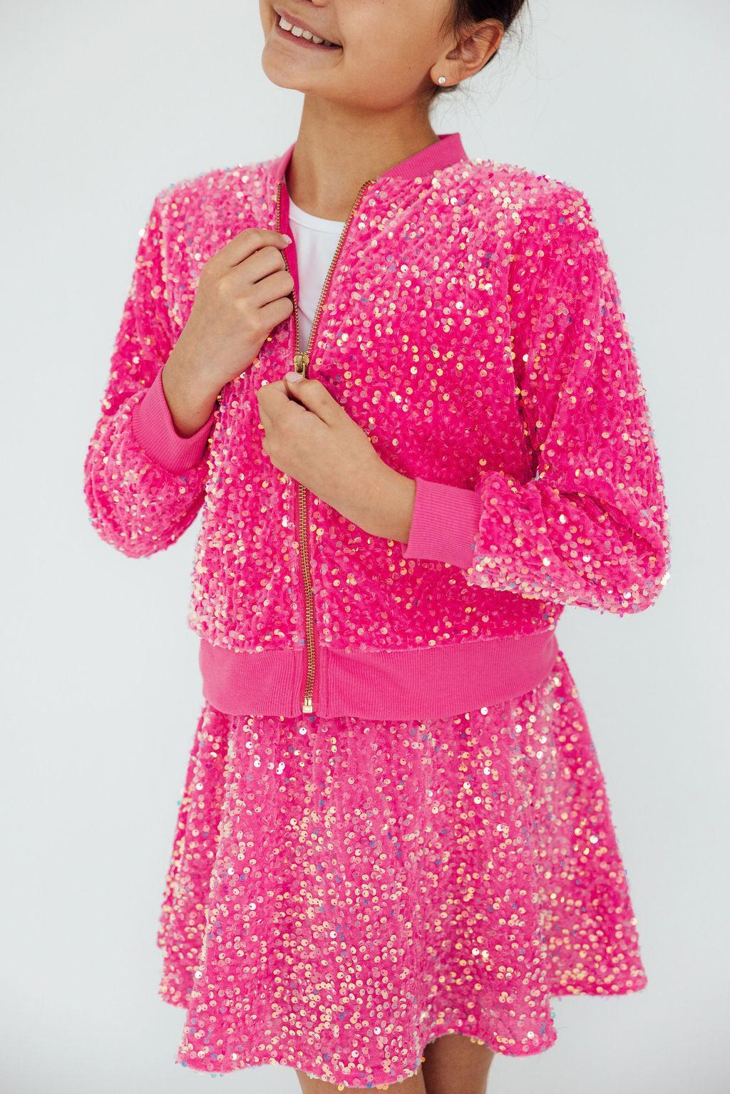 Mila & Rose ® Pink Velvet Sequin Jacket — main product shot