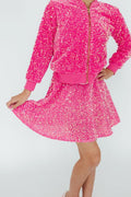 Mila & Rose ® Pink Velvet Sequin Twirl Skort — main product shot