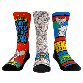 Rock 'Em Socks Pinky and the Brain - 3-Pack