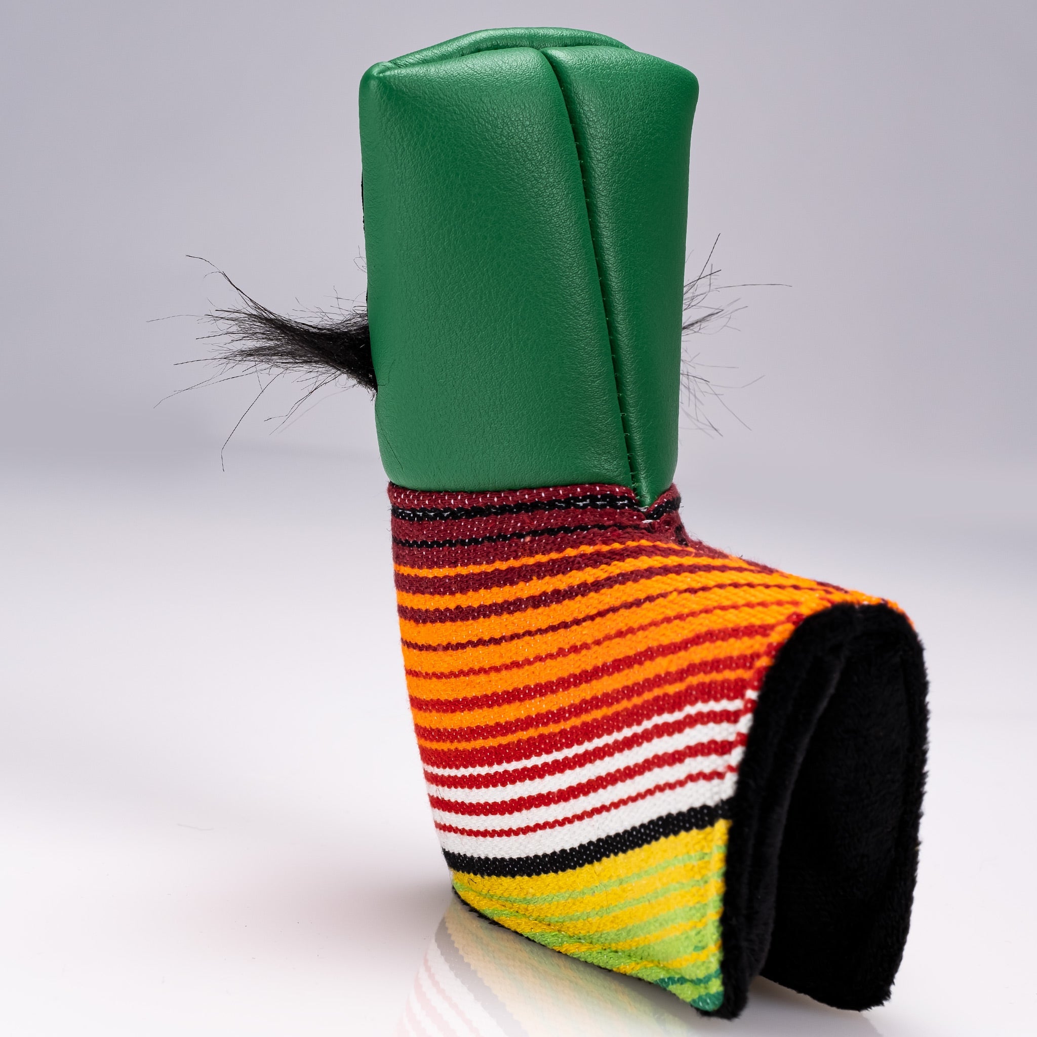 Pins and Aces Mustache Sugar Skull - Blade Putter Cover Green — color detail