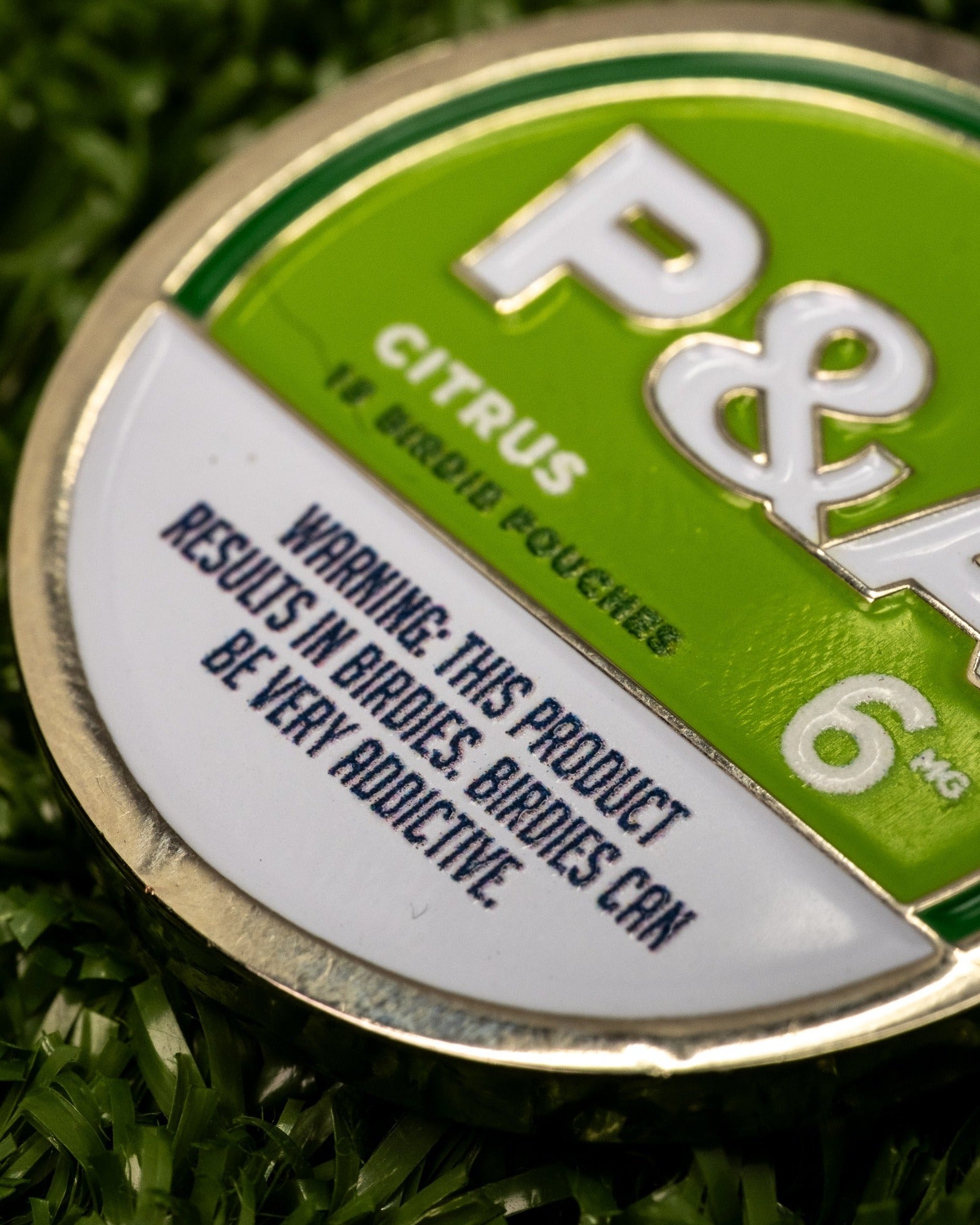 Pins and Aces 6 Milly - Citrus Ball Marker — side view
