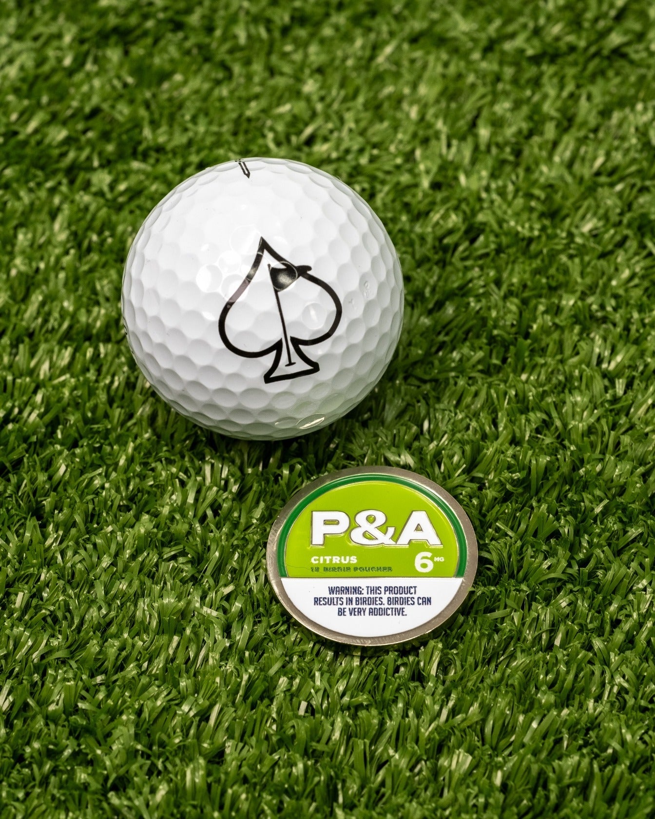 Pins and Aces 6 Milly - Citrus Ball Marker — back view
