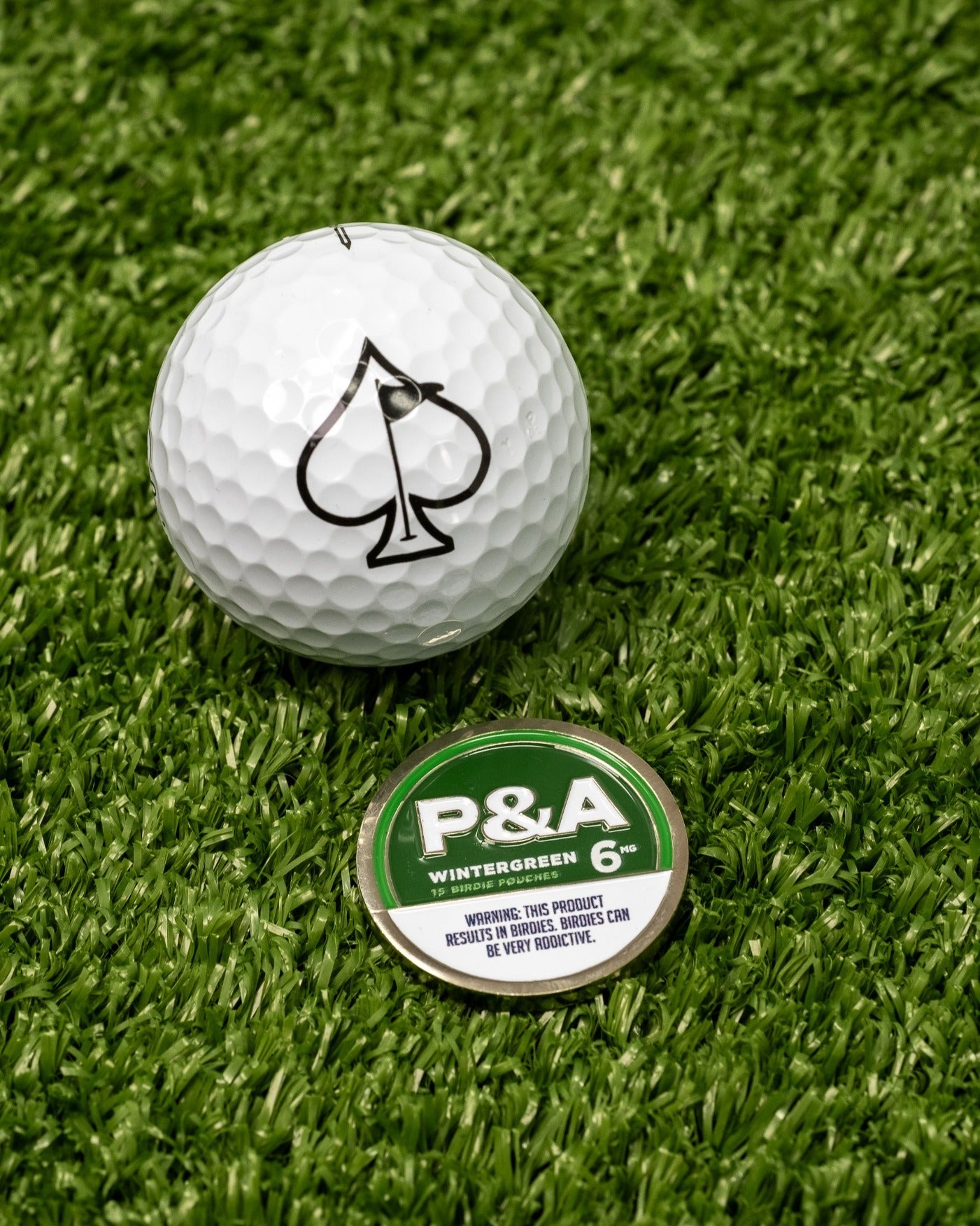 Pins and Aces 6 Milly - Wintergreen Ball Marker — back view