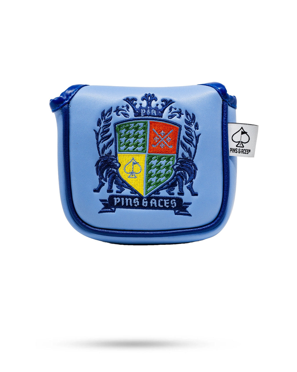 Pins and Aces Coat of Arms - Mallet Cover — detail close-up