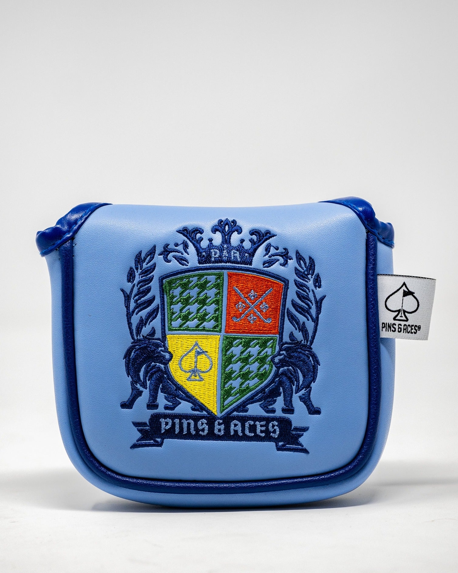 Pins and Aces Coat of Arms - Mallet Cover — color detail