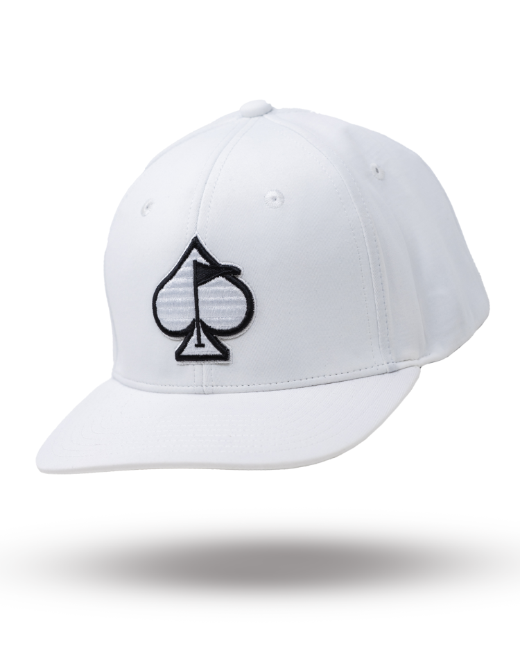 Pins and Aces Performance Spade Hat - White — main product shot