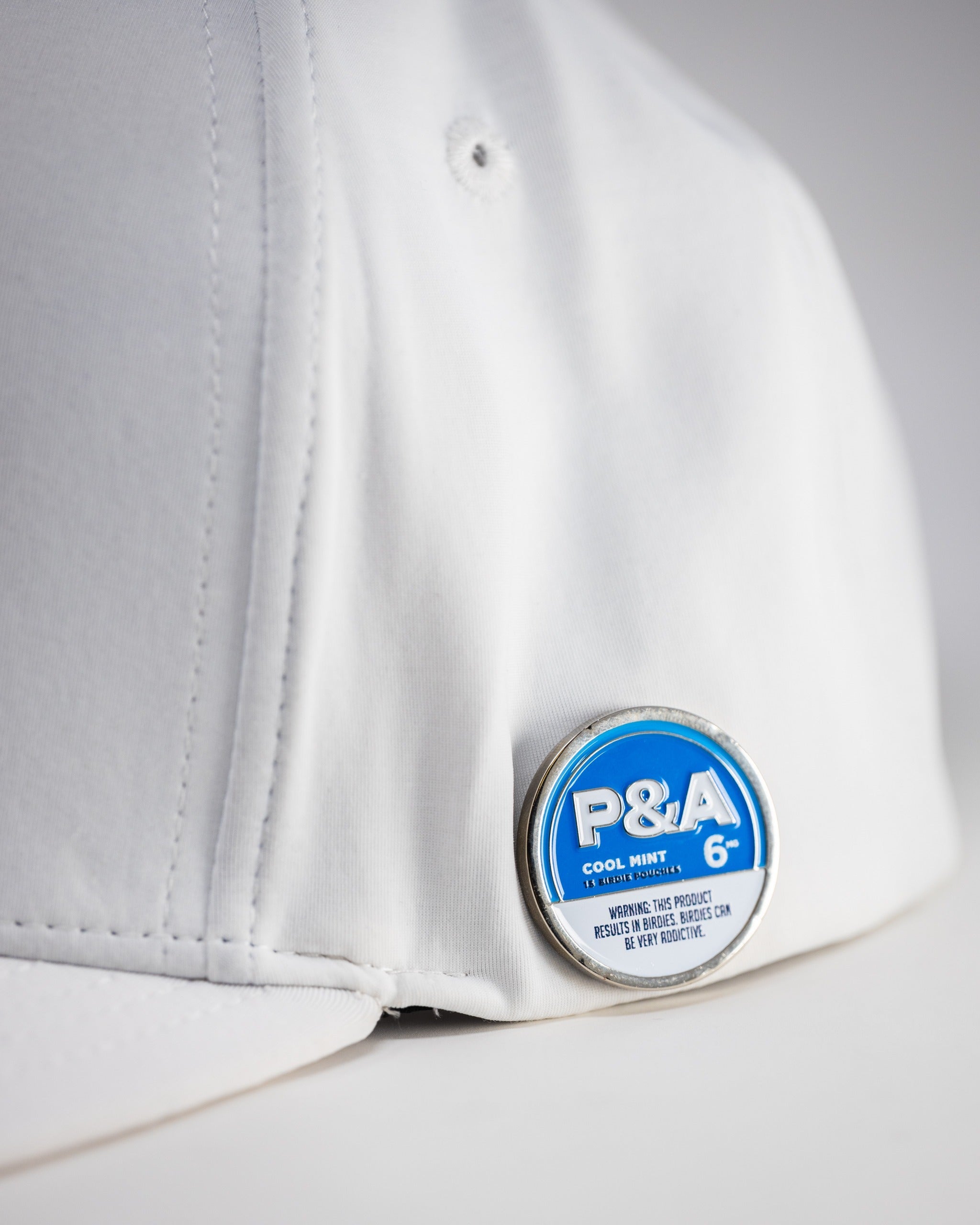 Pins and Aces Performance Spade Hat - White — side view