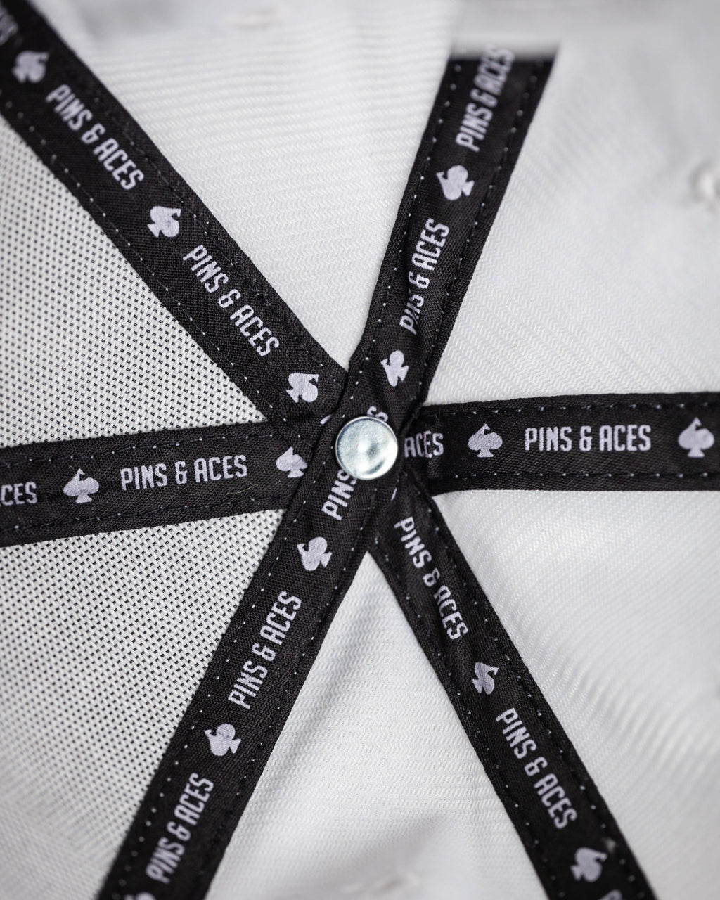 Pins and Aces Performance Spade Hat - White — back view