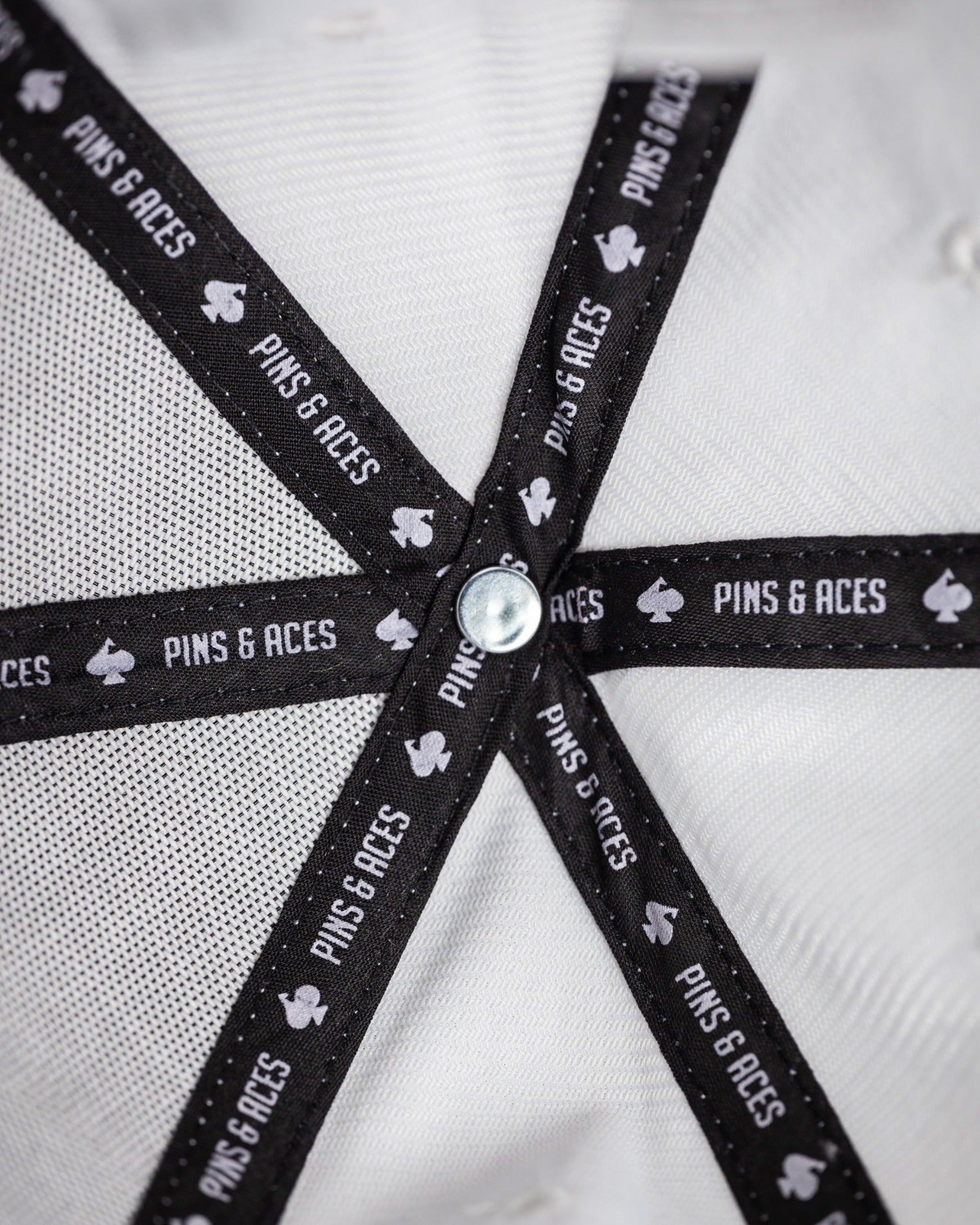 Pins and Aces Performance Spade Hat - White — back view