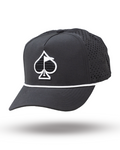 Pins and Aces Perforated Rope Hat - Black — main product shot