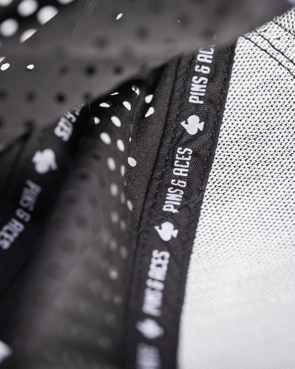Pins and Aces Perforated Rope Hat - Black — side view