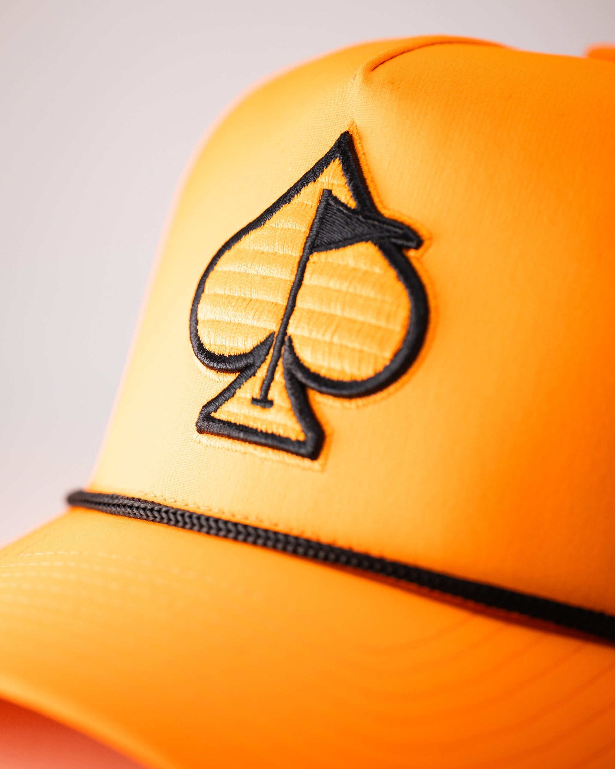 Pins and Aces Perforated Rope Hat - Highlighter Orange — side view
