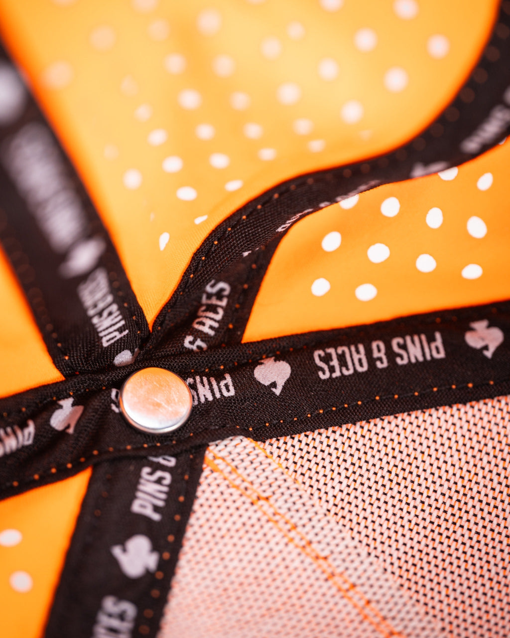 Pins and Aces Perforated Rope Hat - Highlighter Orange — back view