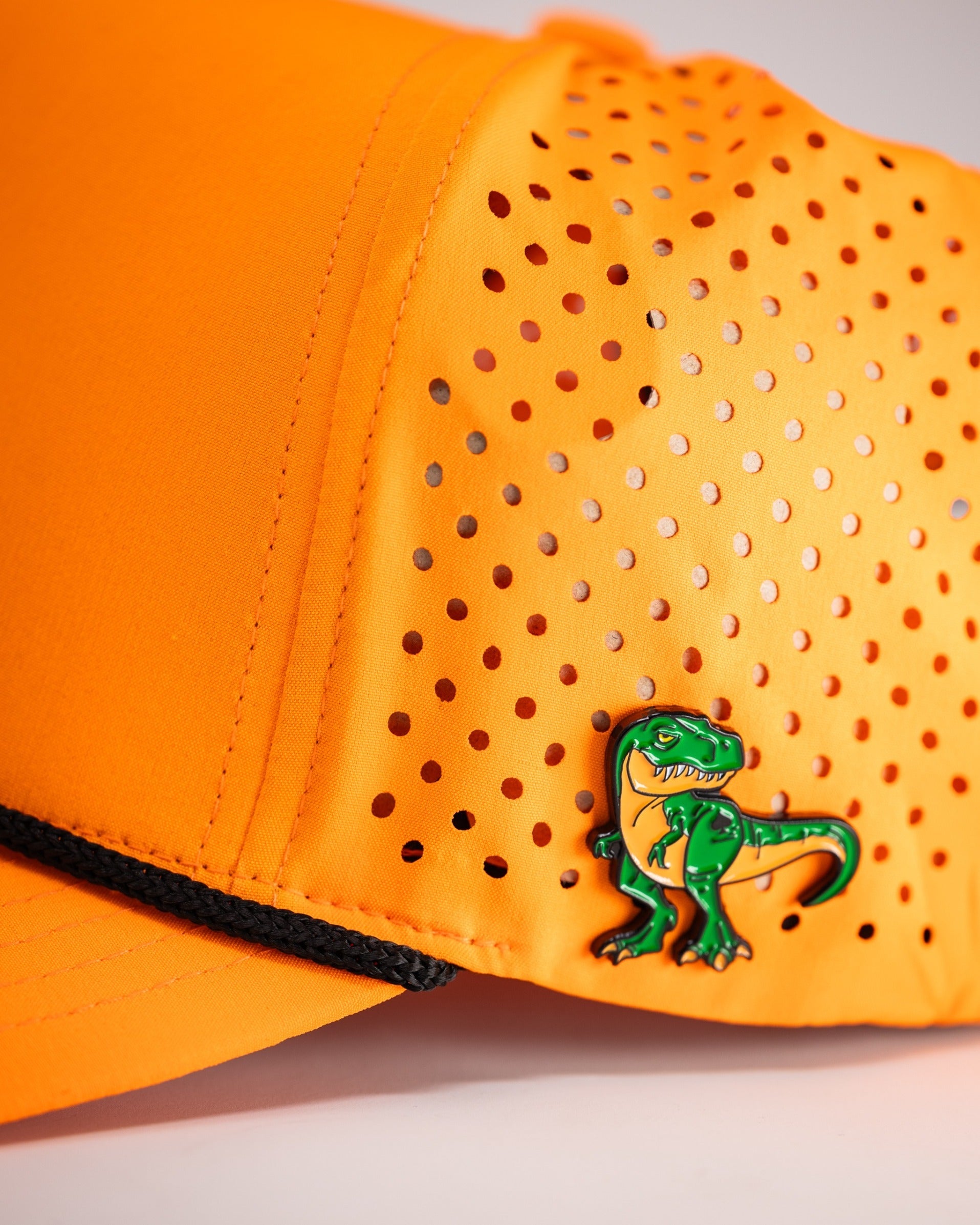 Pins and Aces Perforated Rope Hat - Highlighter Orange — alternative angle