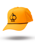 Pins and Aces Perforated Rope Hat - Highlighter Orange — main product shot