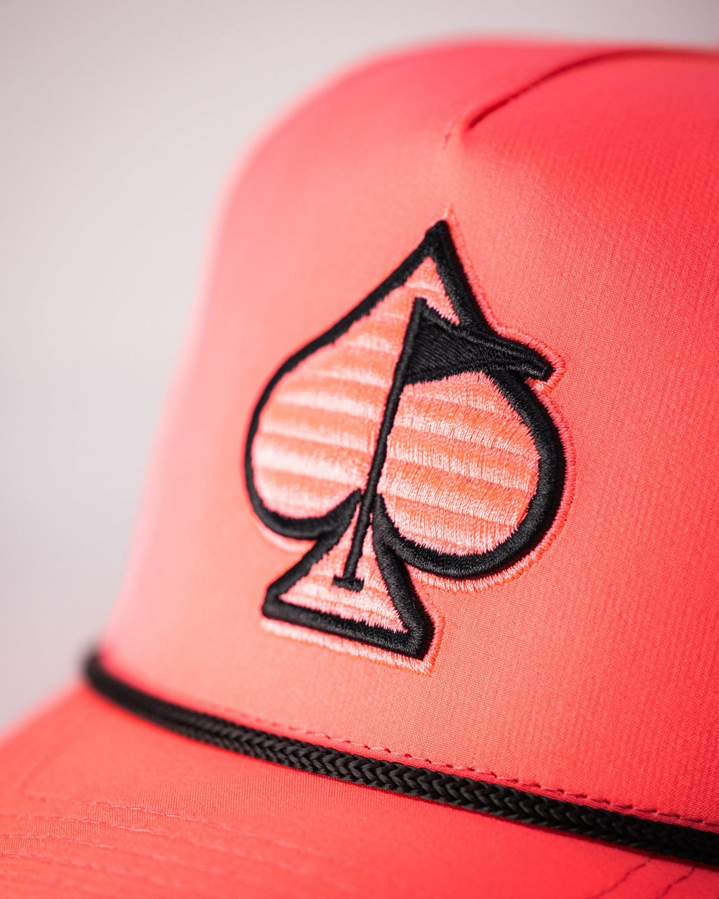 Pins and Aces Perforated Rope Hat - Highlighter Pink — back view