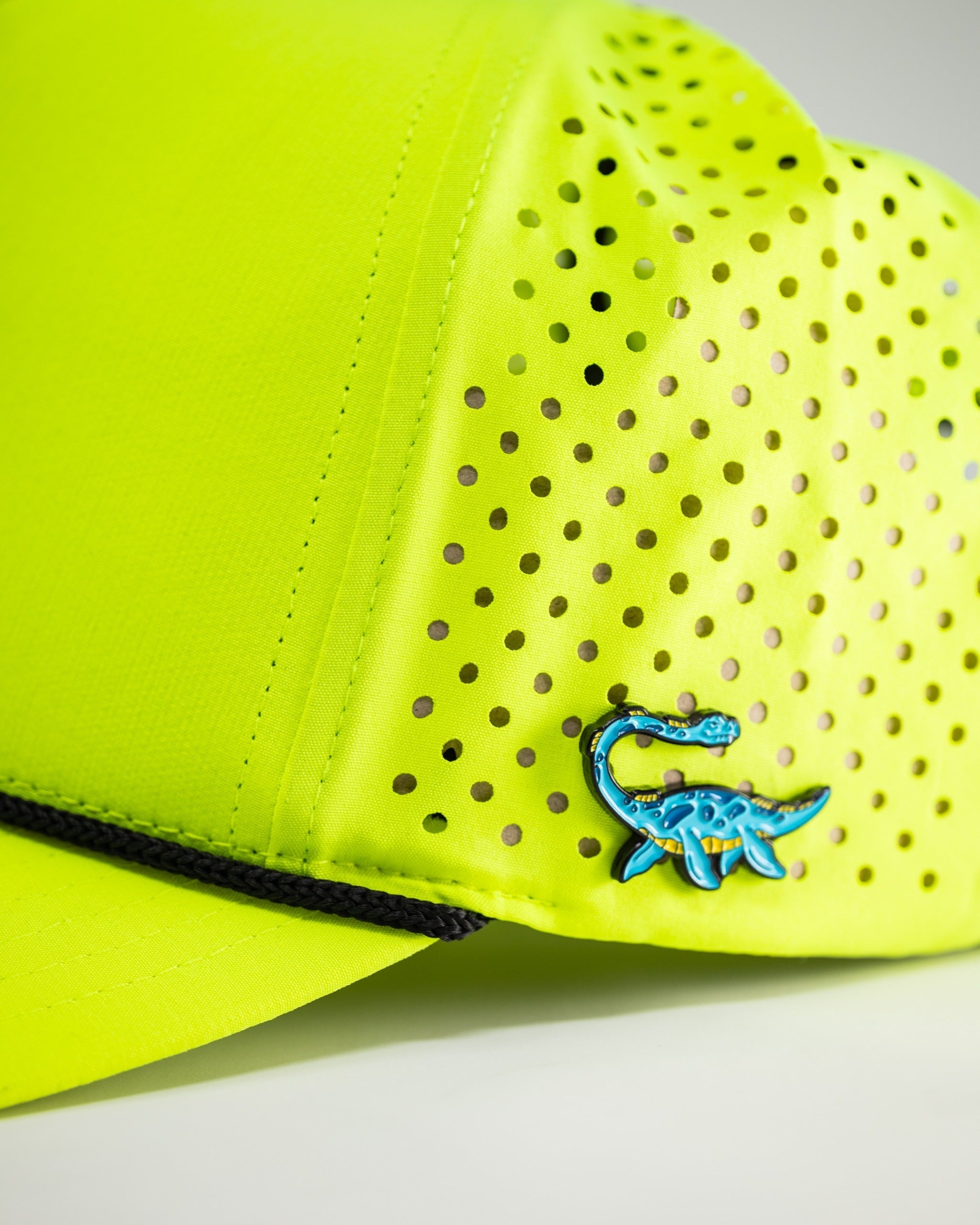Pins and Aces Perforated Rope Hat - Highlighter Yellow — lifestyle context