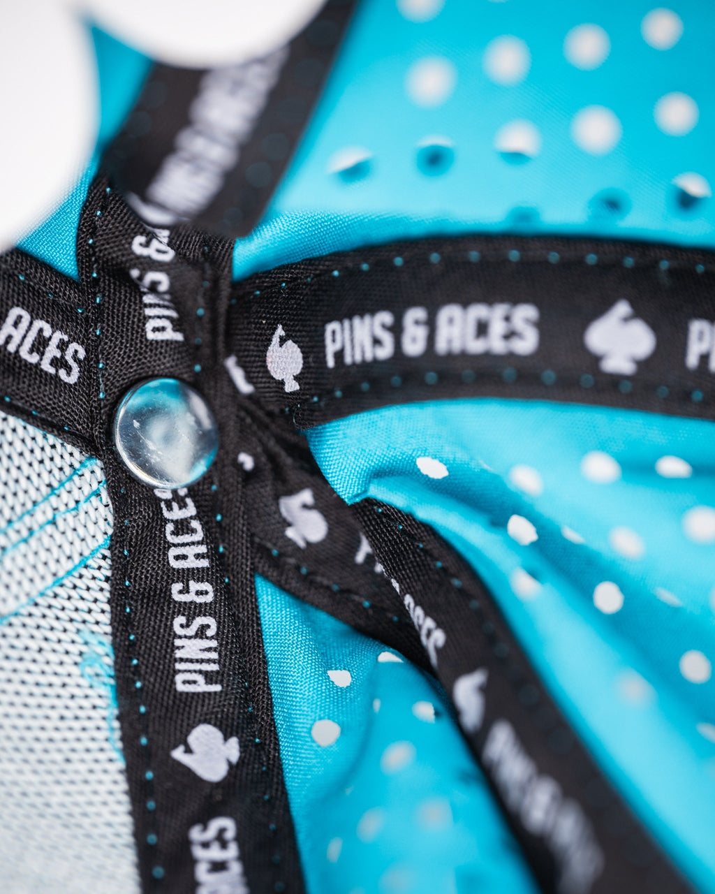 Pins and Aces Perforated Rope Hat - Baby Blue — side view