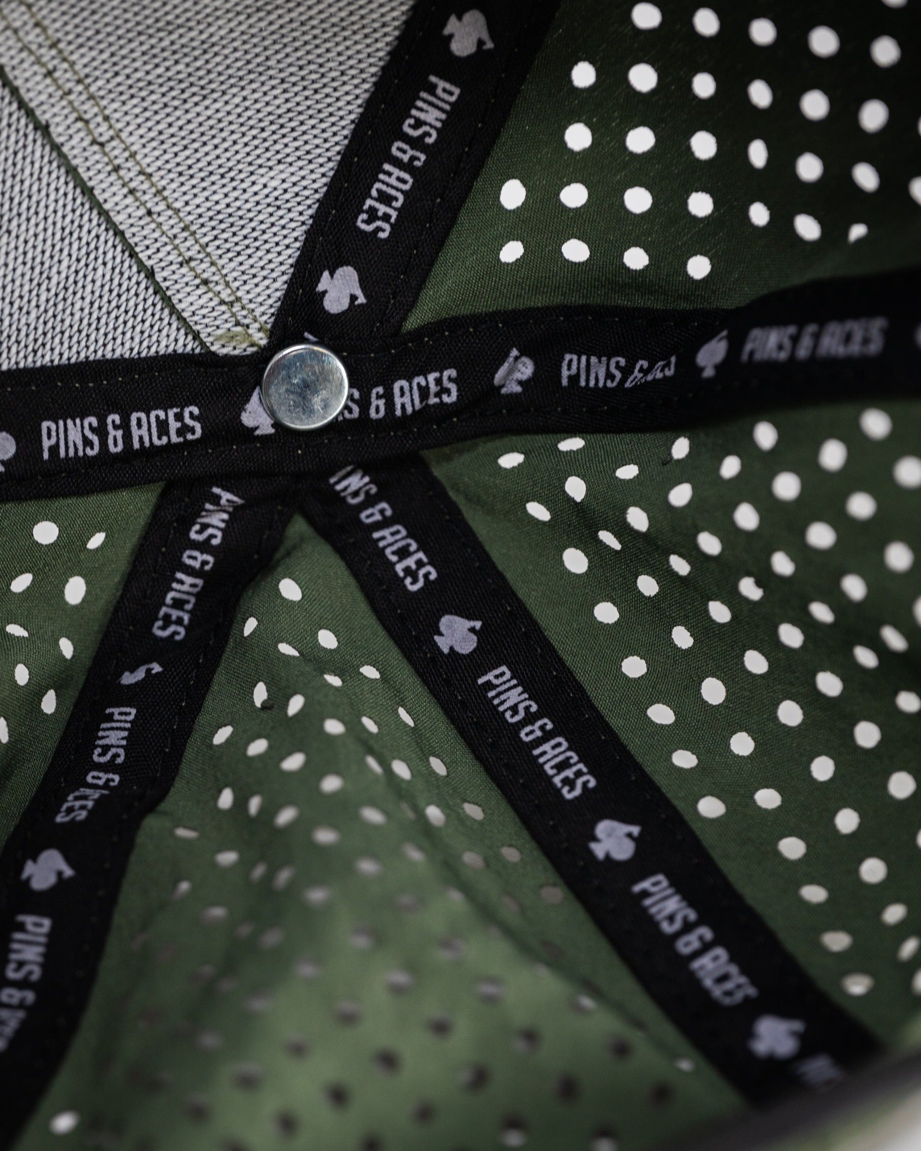Pins and Aces Perforated Rope Hat - Olive — back view