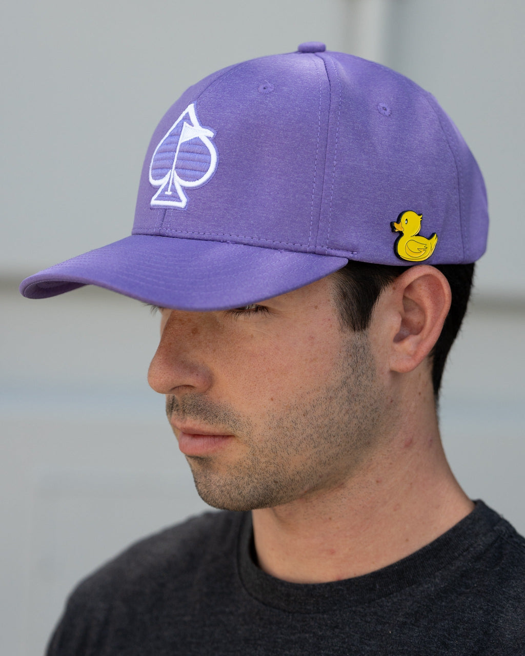Pins and Aces Performance Spade Hat - Lavender — detail close-up