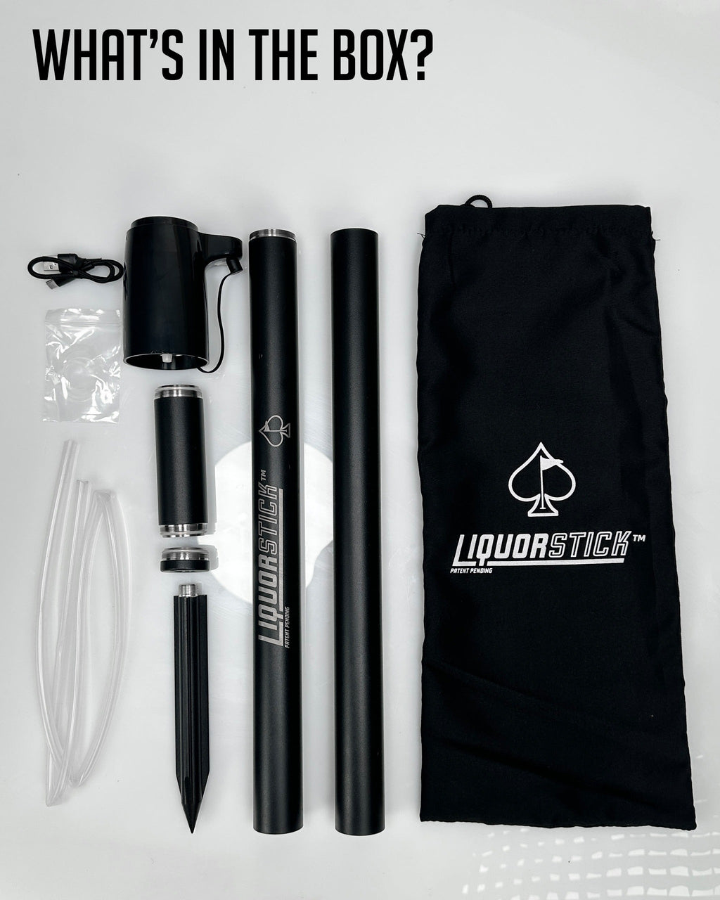 Pins and Aces LiquorStick® 3.0 - Black — side view