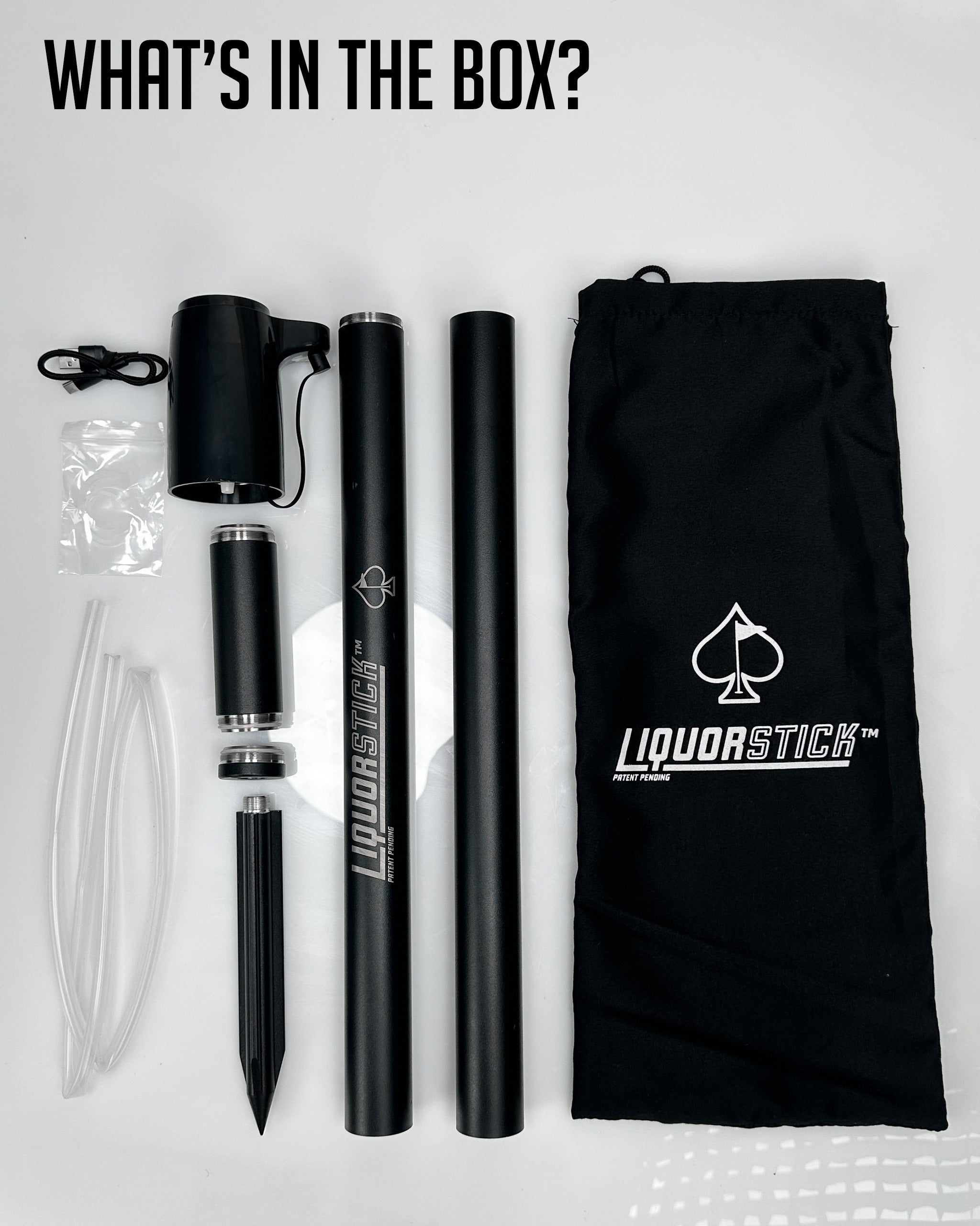 Pins and Aces LiquorStick® 3.0 - Black — side view