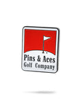 Pins and Aces Pins Reds Ball Marker — detail close-up