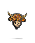 Pins and Aces Highland Cow Ball Marker — detail close-up