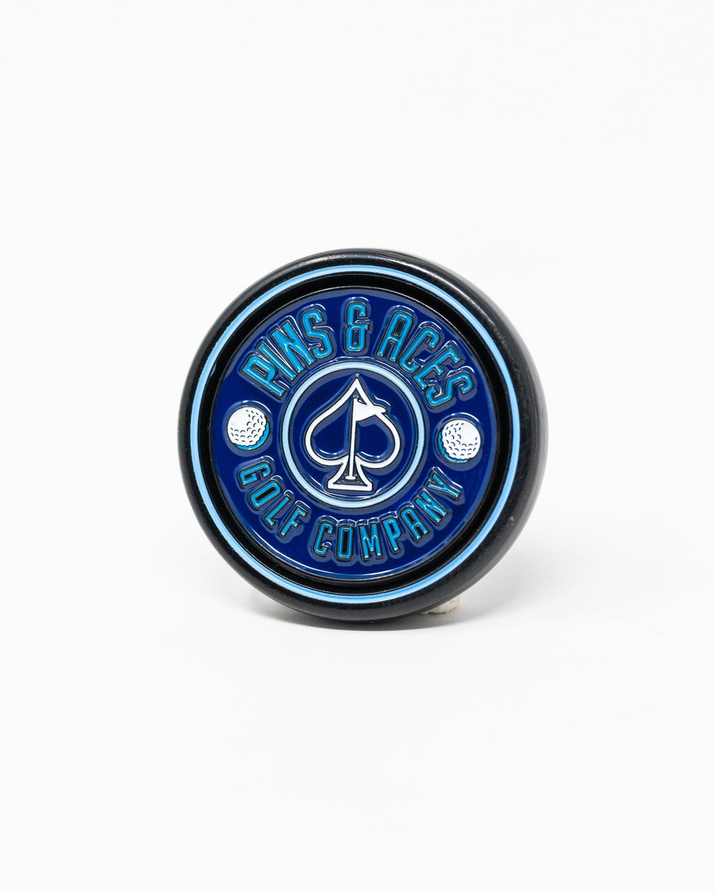 Pins and Aces Pop Out Medallion Ball Marker - Navy — lifestyle context