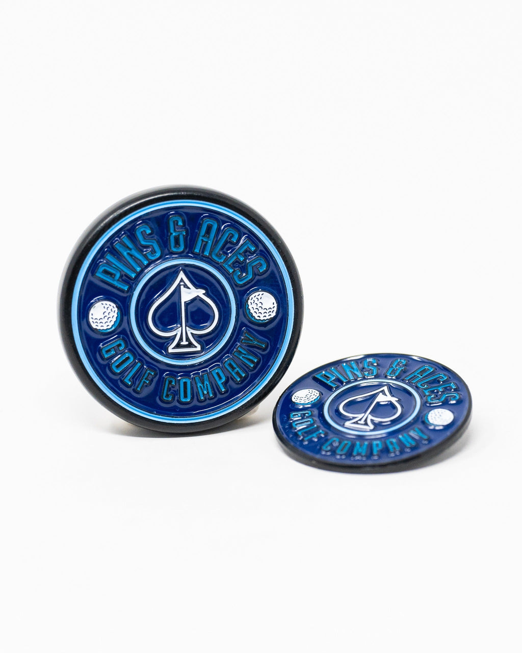 Pins and Aces Pop Out Medallion Ball Marker - Navy — alternative angle