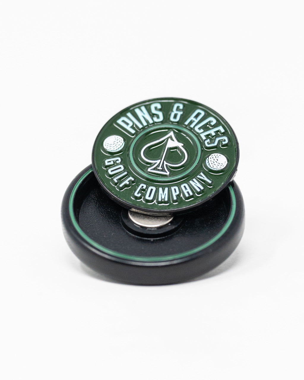 Pins and Aces Pop Out Medallion Ball Marker - Green — alternative angle