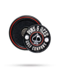 Pins and Aces Pop Out Medallion Ball Marker - Black — detail close-up