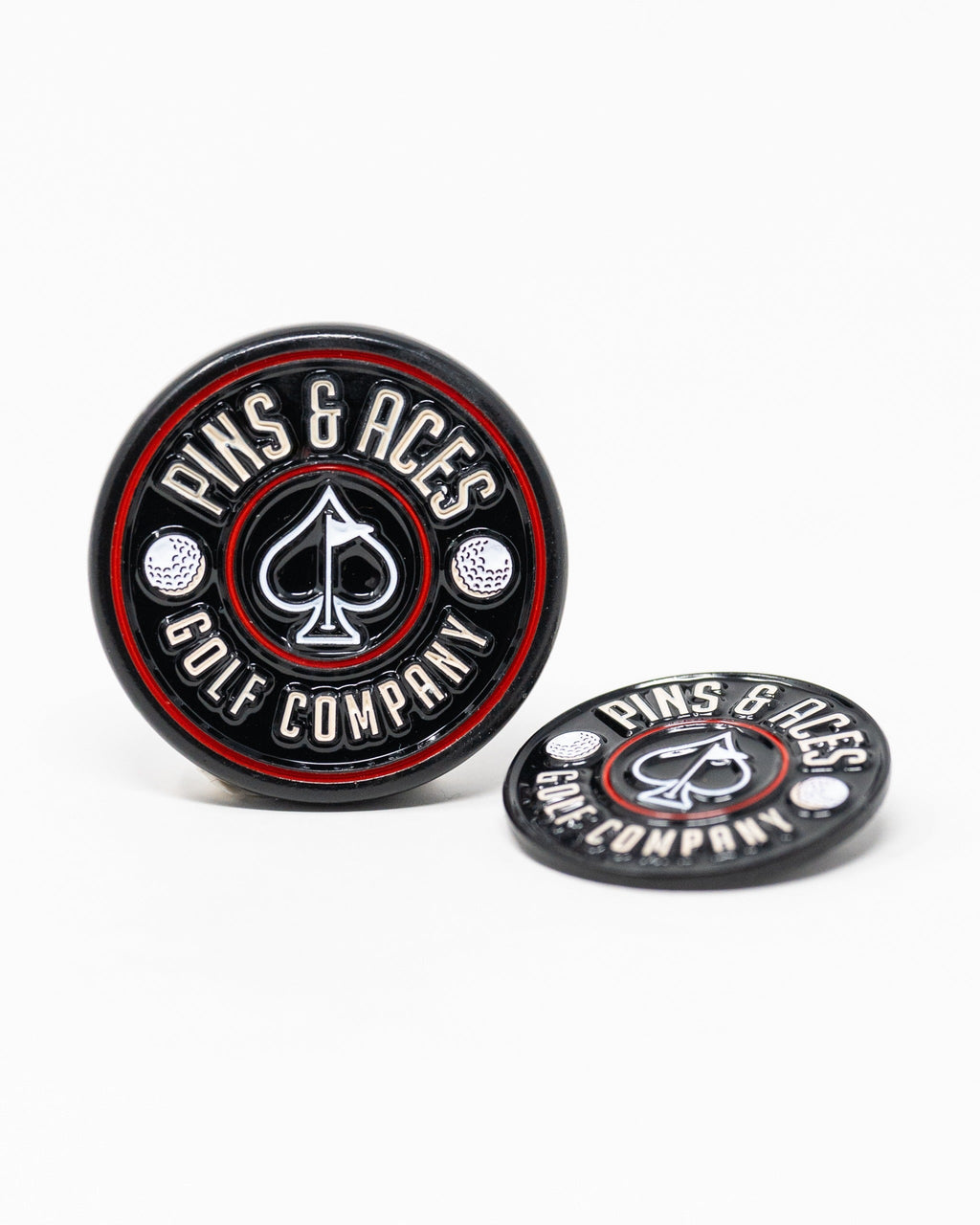 Pins and Aces Pop Out Medallion Ball Marker - Black — alternative angle