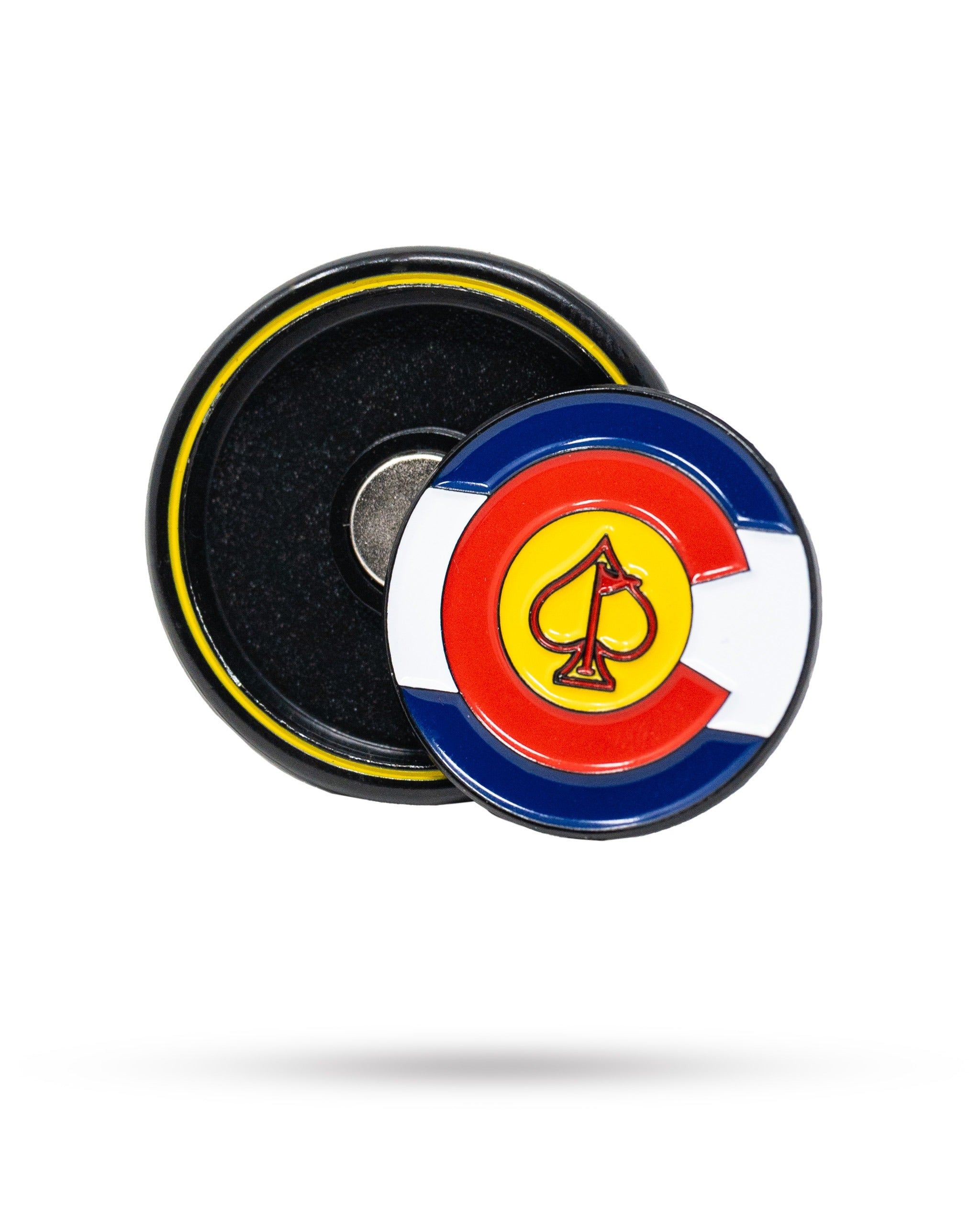 Pins and Aces Pop Out Medallion Ball Marker - Colorado — detail close-up