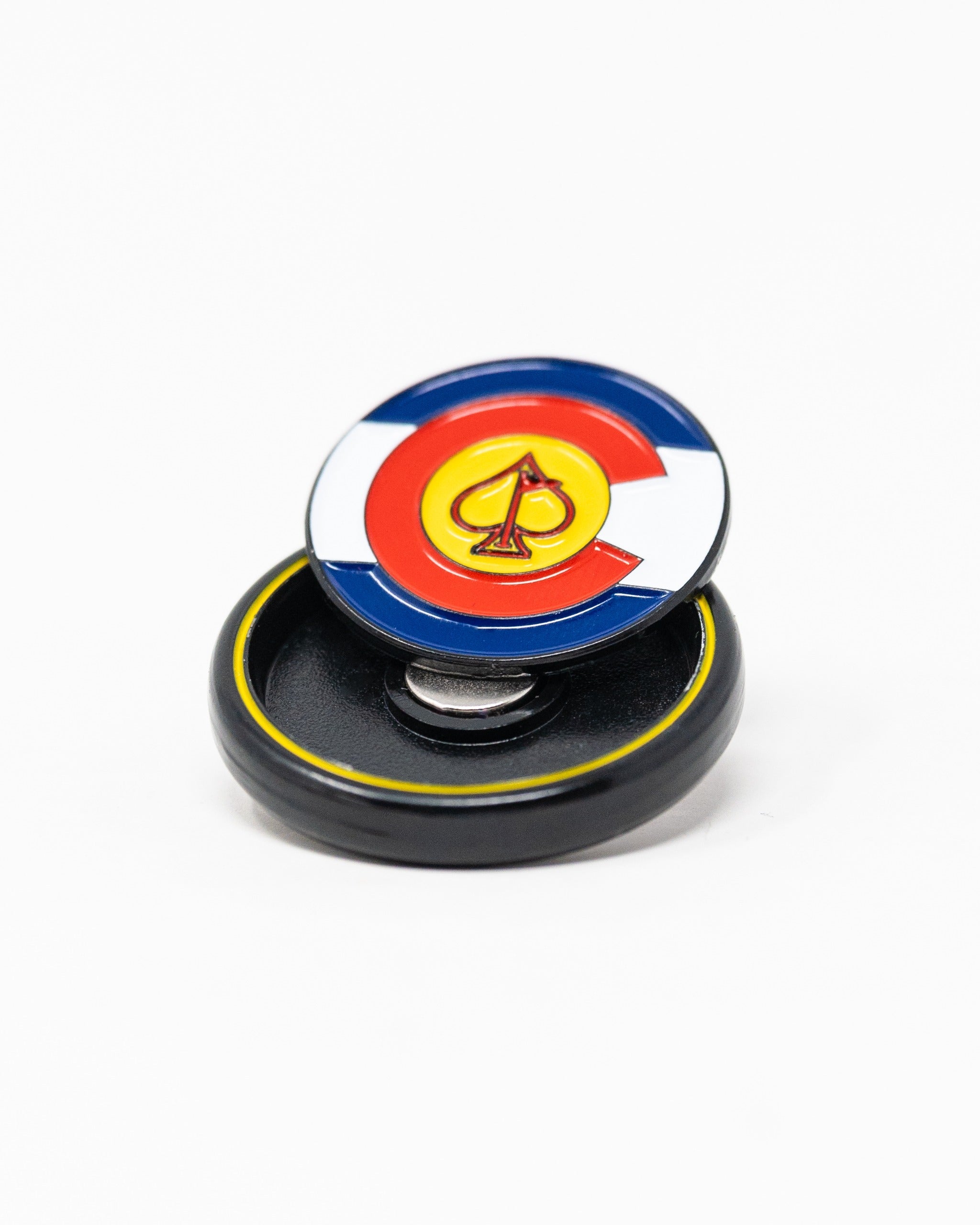 Pins and Aces Pop Out Medallion Ball Marker - Colorado — back view