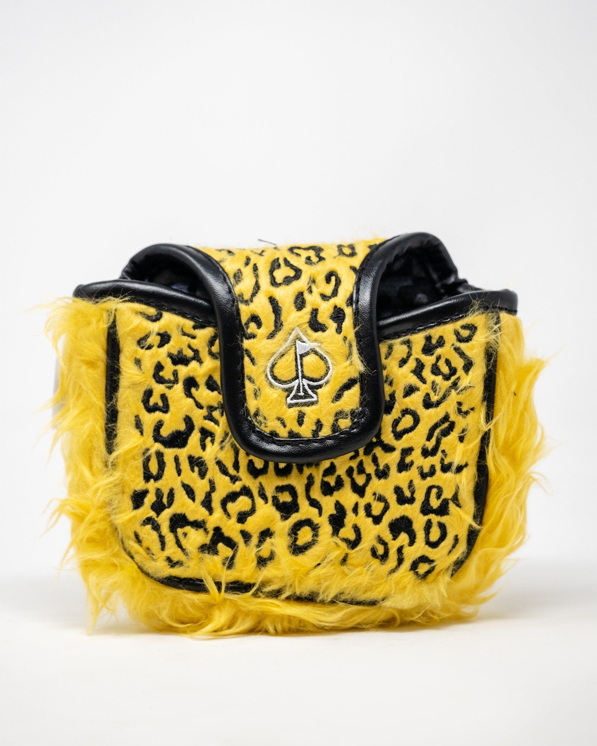 Pins and Aces Leopard - Mallet Putter Cover — back view