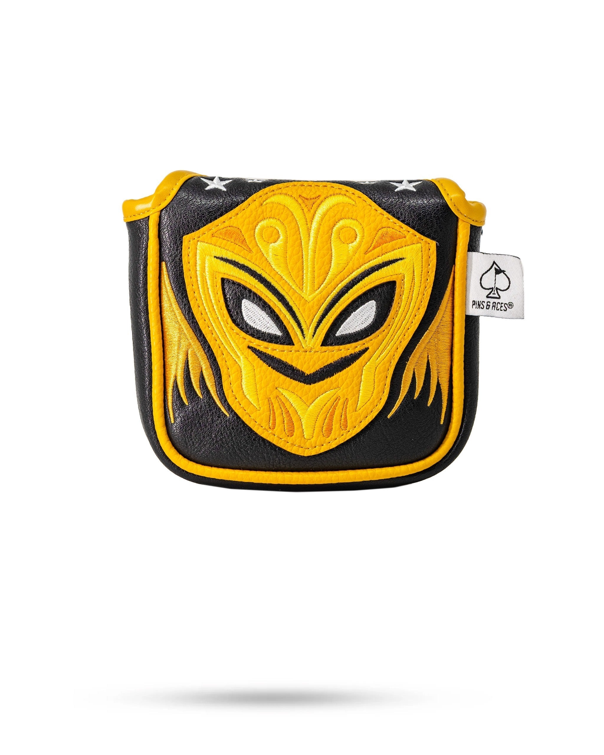 Pins and Aces Lucha Libre Mask - Mallet Putter Cover — side view