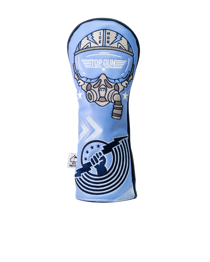 Pins and Aces Top Gun - Ice Man Fairway Headcover — detail close-up