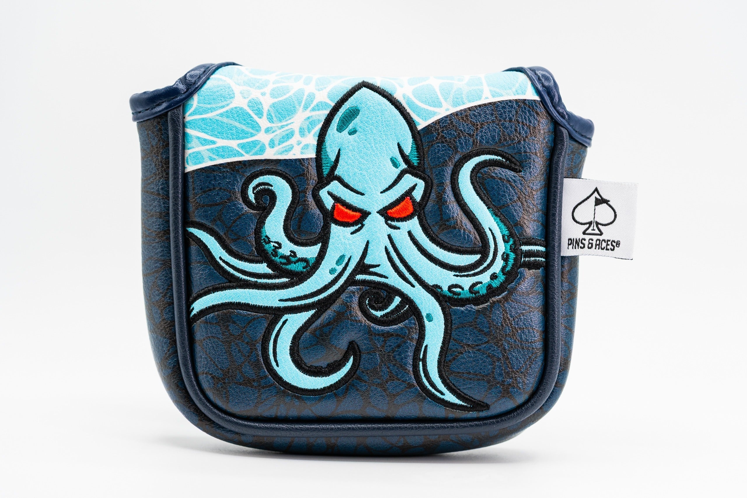 Pins and Aces Kraken - Mallet Putter Cover — detail close-up