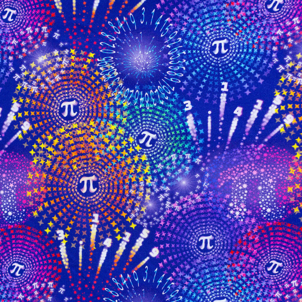 Princess Awesome & Boy Wonder Adult "Pi-rotechnics" Pi Fireworks Henley Short Sleeve Tee — Short Sleeve detail
