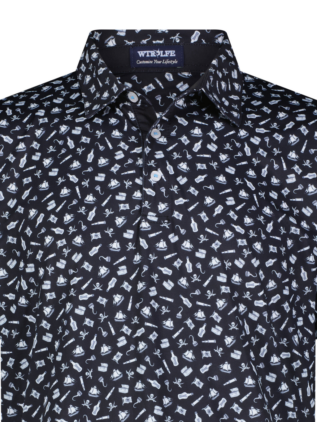 White Water Life Pirate Polo — back view