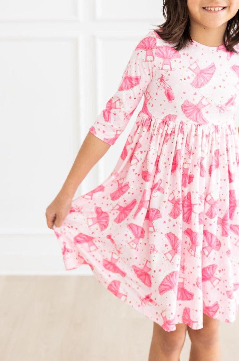 Mila & Rose ® Pirouette 3/4 Sleeve Pocket Twirl Dress — alternative angle