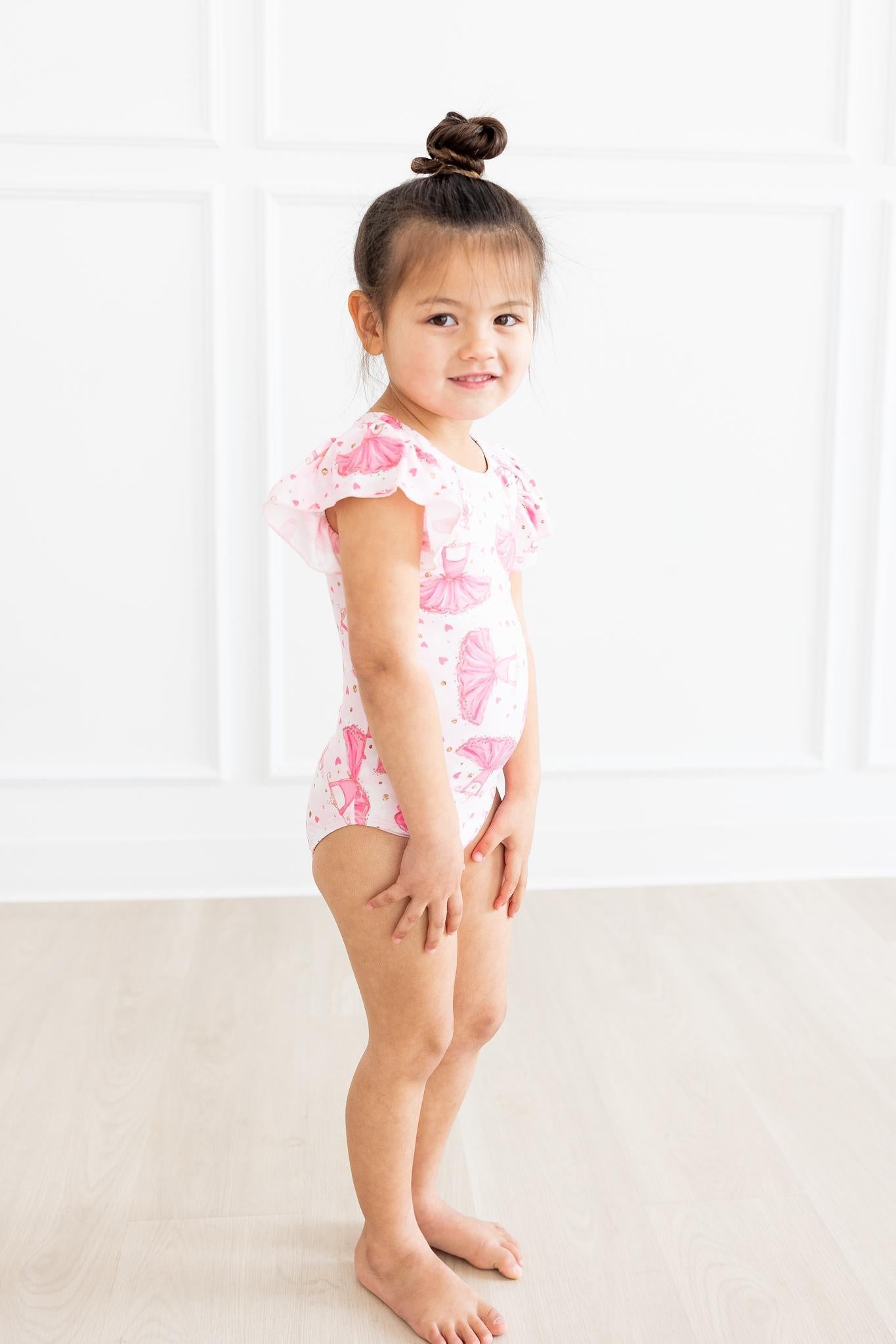 Mila & Rose ® Pirouette S/S Flutter Sleeve Leotard — back view